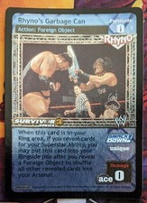 WWE Raw Deal Rhyno's Garbage Can Rhyno Action Card