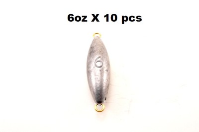 6oz Inline Trolling Torpedo Fishing Sinker - 10 Pieces