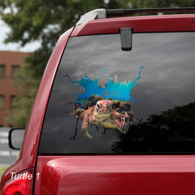 LARGE-SIZED CAR DECALS - TURTLE - 3 CHOICES