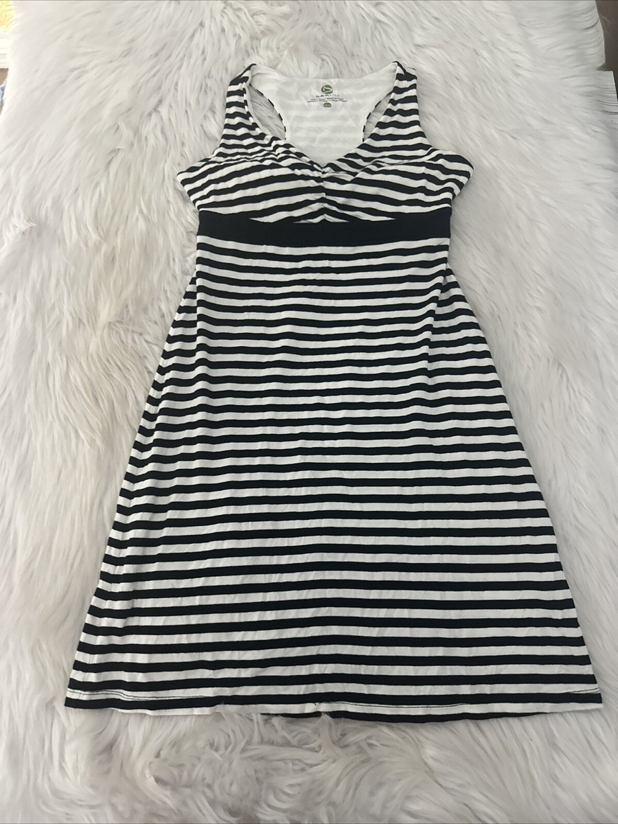 black and white striped athletic dress LINEN MIDI DRESS BLACK AND WHITE STRIPES