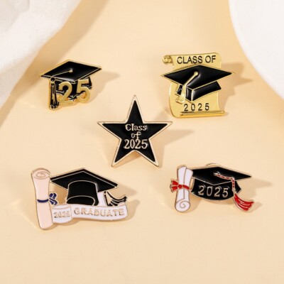 2025 new graduation season bachelor's cap metal baking paint  Decoration bage