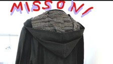 Fab Missoni Wool-blend Hooded Coat Gradient Stripe Lined 46 Madein Italy *wow*