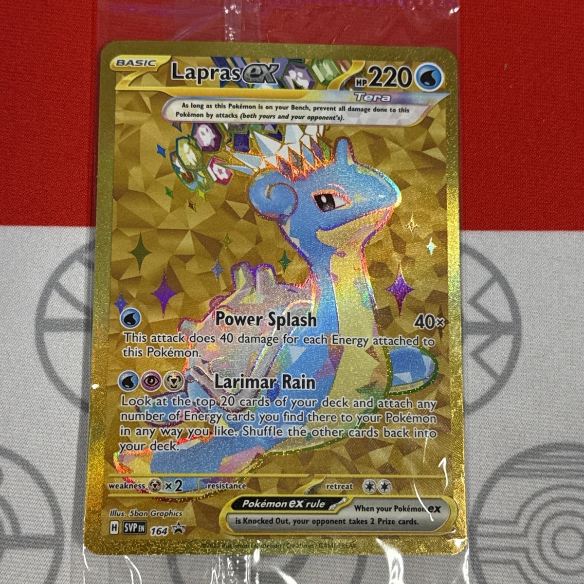 Sealed Lapras ex SVP 164 Gold Hyper Rare Terapagos UPC Promo Card