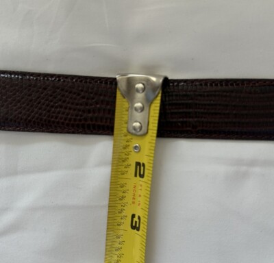 Jos A Bank Leather Belt Brass Buckle Vintage Made in Canada 