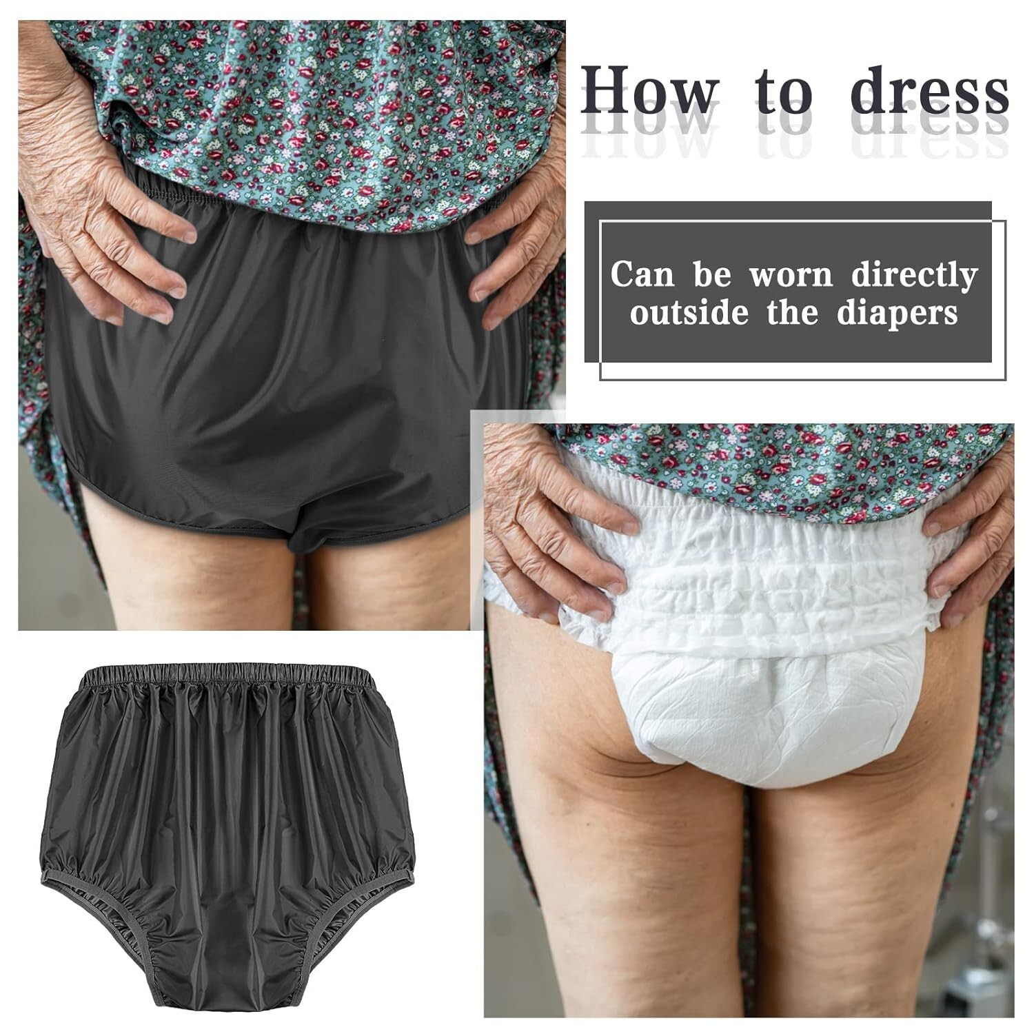 Adult Waterproof Nylon Incontinence Pants Washable Reusable Knickers Underwear eBay