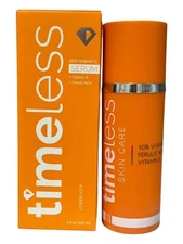 Timeless Skin Care 10% Vitamin C + E Ferulic Acid Serum, 4 Oz Jumbo Brand New