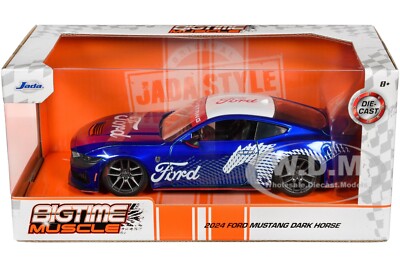 2024 FORD MUSTANG DARK HORSE CANDY BLUE 1/24 DIECAST MODEL CAR BY