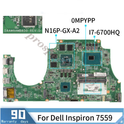 0MPYPP CN-0MPYPP DAAM9AMB8D0 Laptop motherboard For Dell Inspiron 7559  I7-6700HQ