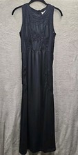 Womens Maxi Dress 6 Black Semi Sheer Witchy Whimsigoth Dark Romantic Vampire