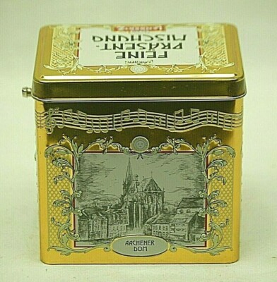 Aachen Lambertz German Christmas Cookie Tin Music Box Plays Jingle Bells Empty