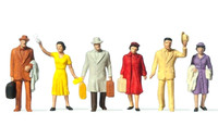 Preiser 14020 Reisende 6 Figuren H0 1:87 Handbemalt Neu + Ovp