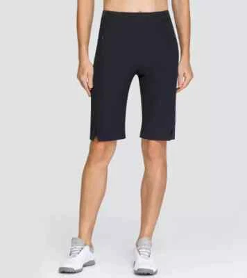 Tail White Label Women's Golf Clean Front Pieced Waist Shorts - BLACK