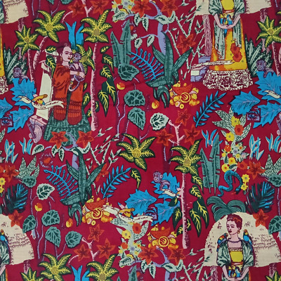 Fabric Kahlo Printed 5 Yard Cotton Fabric For Craft, Dressmaking By The Yard