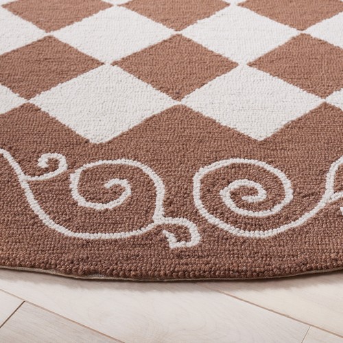 Safavieh Chelsea BROWN / IVORY 3' X 3' Round Area Rug - HK711B-3R - Picture 2 of 2