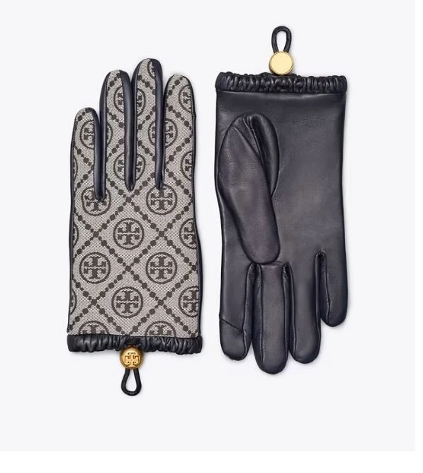 Women's cashmere gloves with leather palms deals