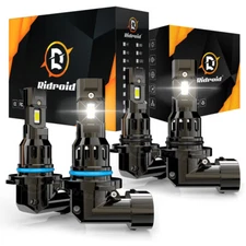 Ridroid LED Headlight Bulbs Conversion Kit 9005 9006 High Low Beam Bright White