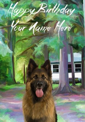 German Shephard A5 personalisierte Grußkarte Geburtstag Kindermädchen Mama Vater PIDCAT1