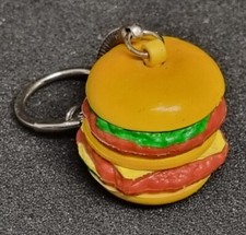 Vintage Double Cheeseburger Keyring Key Chain - UK Postage Included 