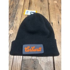 Carhartt Knit Cuffed Script Patch Beanie Black One Size