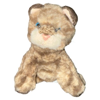 Vintage Russ Berrie Whiskers Mini Small Cat Kitten Brown Tabby Stripes 7''