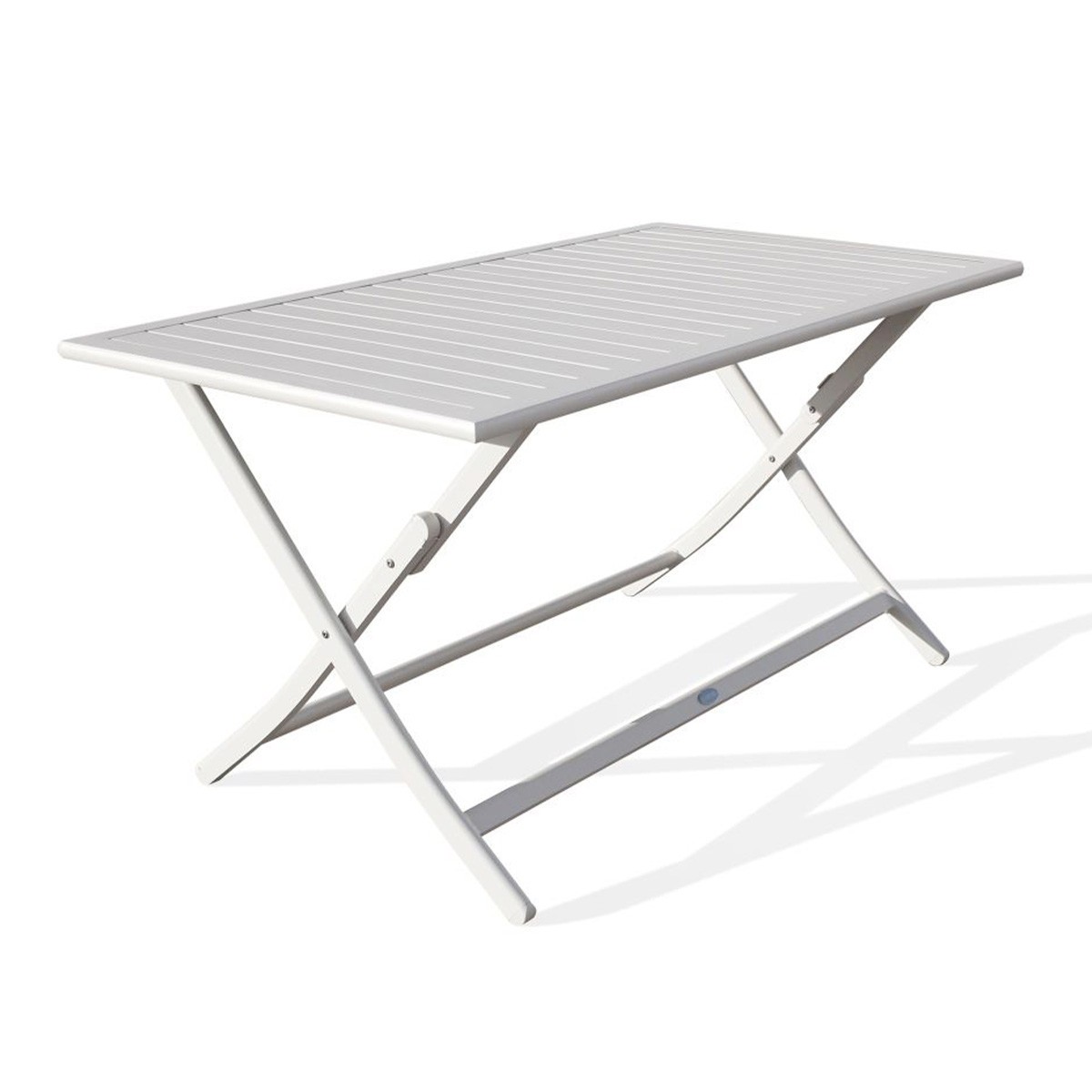 Table de jardin pliante Marius 140cm gris solution gain de place pour petit balcon