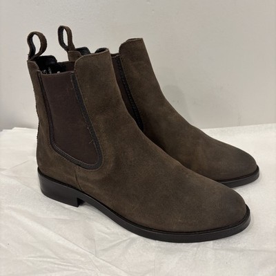Thursday Everyday Chelsea Duchess Bootie In Oiled Brown Suede Womens Size 6.5 US