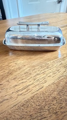 Towle Sterling Silver 925 Butter Dish with Glass Insert Vintage No Monogram