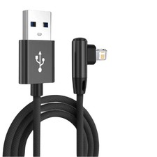 Image of Heavy duty Right Angle 90 degree USB Charger Cable Data Lead For iPhone iPad UK