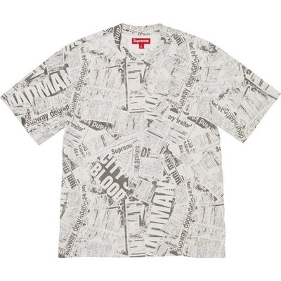 Supreme Newspaper S/S Top White
