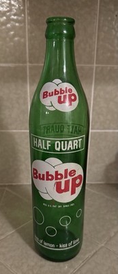 Vintage 10 Oz Bubble Up Glass Soda Bottle