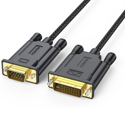 Dvi To Vga Cable 6ft Active Dvid 24+1 To Vga Adapter Male To Male Goldplated Bra