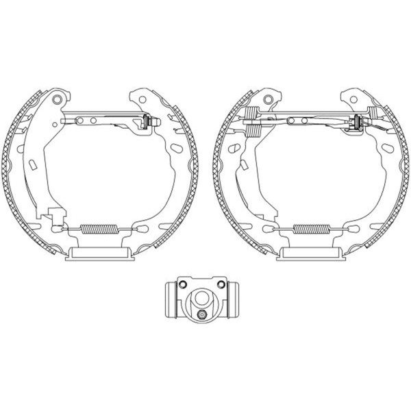 Hella BREMSBACKEN-SATZ 180Mm Hinterachse Passend FüR Fiat 500 Panda Ford KA |-image