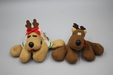 Hallmark Rodney Rhonda Reindeer Christmas Felt Bean Plush Floppy 8" Vintage