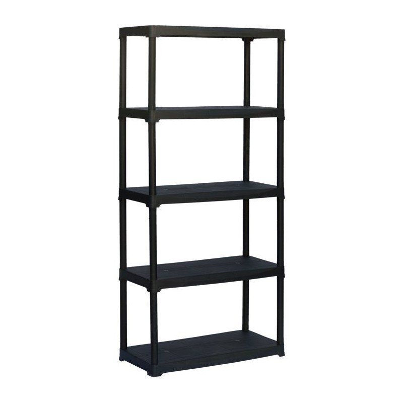 Étagère de rangement TOOD ETA 845 en plastique noir à 5 tablettes 80x39x180 cm