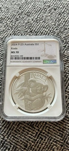 2024 $1 Australia Koala 1 oz Silver NGC MS70 King Charles First Year of Issue!