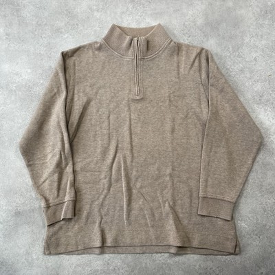 L.L.Bean Sweatshirt Damen Medium 1/4-Reißverschluss Baumwolle hochgeschlossen...