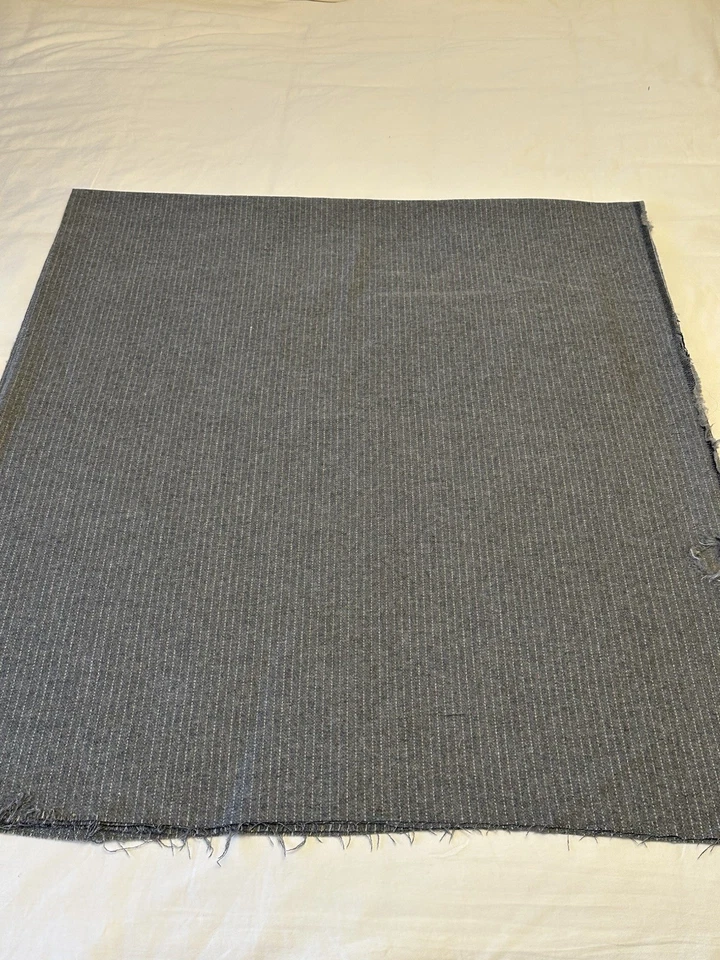 Vtg Wool Fabric Pendleton 2yds x 60" Gray Pin Striped Light Weight Flawed - Image 3 of 4
