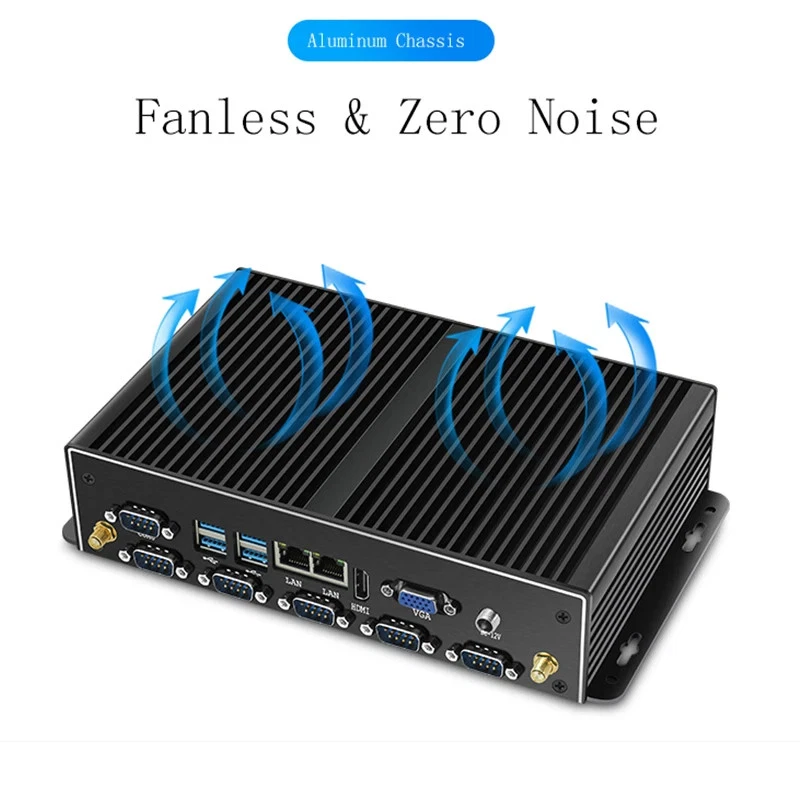 Core i5 4200U i7 4500U J1900 Mini Industrial PC Fanless Dual LAN 6*COM 4G LTE - Image 3 of 4