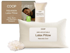 Coop Home Goods Adjustable Latex Pillow Queen, Talalay Latex Microfiber Fill,