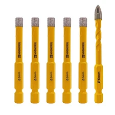 6pcs 6mm Diamond Core Drill Bit Hole Cutter for Porcelain Marble Tile Hole Saw