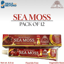 12Pack Wild-Craft Sea Moss Toothpaste By Essential Palace 5 in 1, Vegetable Base