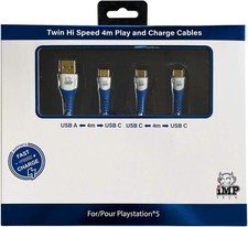 Image of IMP (4m) Braided Fast Charge & Play Cable TWIN Pack (PS5)