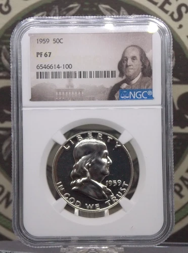 1959 Proof *FRANKLIN* Half Dollar 50c NGC PF67 #100 Gem Proof ECC&C, Inc.