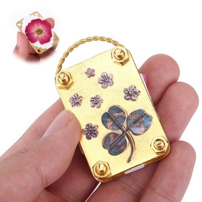BOXOB Mini Blumenpresse, Metall Micro Miniatur kleine kleine Pflanze gelb