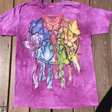 Rainbow Butterfly Dream Catcher Tie Dye Tshirt Large The Mountain Butterflies L