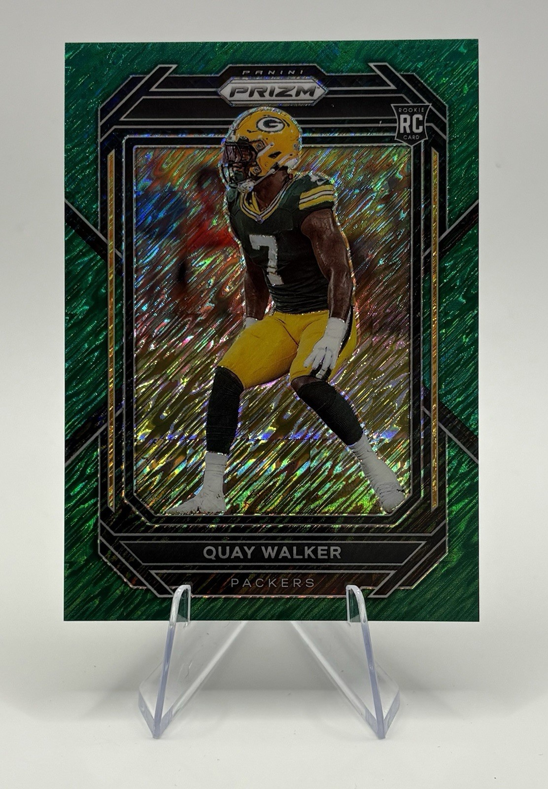 2022 Panini Prizm Rookie Green Shimmer Prizm /5 Quay Walker #373 Rookie RC