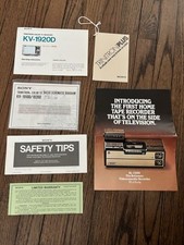 1975 Sony Trinitron Lot Of Manuals KV-1920 UHF VHF 19  Color TV CCRT