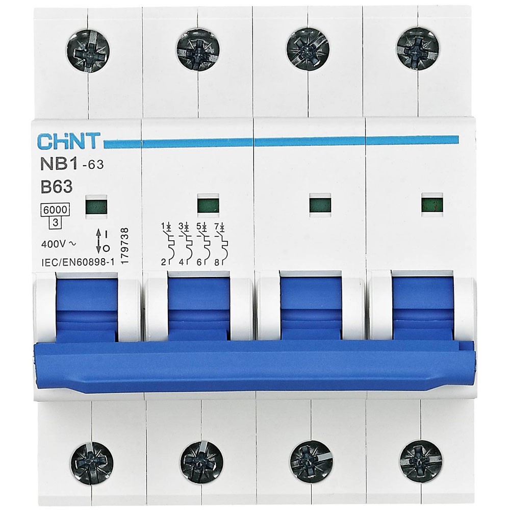 Chint NB1-63 Circuit Breaker 4P B16 6kA 240V/415V 16A