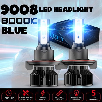 For Dodge Challenger 2009-2014 BLUE LED Headlight 9008 Hi-Low Beam Combo Kit