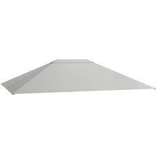 Outsunny Tetto di Ricambio per Gazebo 4x3m Anti UV in Poliestere Grigio Chiaro
